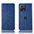 Leather Case Stands Flip Cover Holder H19P for Motorola Moto Edge 30 Fusion 5G Blue