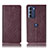 Leather Case Stands Flip Cover Holder H19P for Motorola Moto Edge S30 5G Red Wine