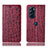 Leather Case Stands Flip Cover Holder H19P for Motorola Moto Edge X30 5G Red