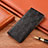 Leather Case Stands Flip Cover Holder H19P for Motorola Moto G60 Black