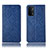 Leather Case Stands Flip Cover Holder H19P for OnePlus Nord N200 5G Blue