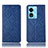 Leather Case Stands Flip Cover Holder H19P for Oppo A58 5G Blue