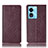 Leather Case Stands Flip Cover Holder H19P for Oppo A58 5G Red Wine