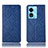 Leather Case Stands Flip Cover Holder H19P for Oppo A58x 5G Blue
