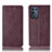 Leather Case Stands Flip Cover Holder H19P for Oppo K9S 5G Red Wine