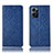 Leather Case Stands Flip Cover Holder H19P for Oppo Reno7 5G Blue