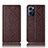 Leather Case Stands Flip Cover Holder H19P for Oppo Reno7 5G Brown