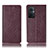 Leather Case Stands Flip Cover Holder H19P for Oppo Reno7 Lite 5G Red Wine