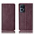 Leather Case Stands Flip Cover Holder H19P for Oppo Reno7 Pro 5G Red Wine