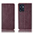 Leather Case Stands Flip Cover Holder H19P for Oppo Reno7 SE 5G Red Wine