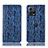 Leather Case Stands Flip Cover Holder H20P for Motorola Moto Edge 30 Fusion 5G Blue