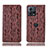 Leather Case Stands Flip Cover Holder H20P for Motorola Moto Edge 30 Fusion 5G Brown