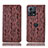 Leather Case Stands Flip Cover Holder H20P for Motorola Moto Edge S30 Pro 5G Brown