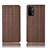 Leather Case Stands Flip Cover Holder H20P for OnePlus Nord N200 5G Brown