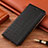 Leather Case Stands Flip Cover Holder H20P for Vivo iQOO Z7x 5G Black