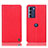 Leather Case Stands Flip Cover Holder H21P for Motorola Moto G200 5G Red