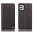 Leather Case Stands Flip Cover Holder H21P for Motorola Moto G32 Brown