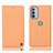Leather Case Stands Flip Cover Holder H21P for Motorola Moto G41 Orange