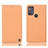 Leather Case Stands Flip Cover Holder H21P for Motorola Moto G50 Orange