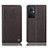 Leather Case Stands Flip Cover Holder H21P for OnePlus Nord N20 5G Brown