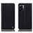 Leather Case Stands Flip Cover Holder H21P for OnePlus Nord N300 5G Black