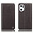 Leather Case Stands Flip Cover Holder H21P for Oppo Find X5 5G Brown
