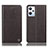 Leather Case Stands Flip Cover Holder H21P for Oppo K10X 5G Brown