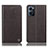 Leather Case Stands Flip Cover Holder H21P for Oppo Reno7 5G Brown