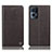 Leather Case Stands Flip Cover Holder H21P for Oppo Reno7 Pro 5G Brown