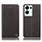 Leather Case Stands Flip Cover Holder H21P for Oppo Reno8 Pro+ Plus 5G Brown