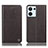 Leather Case Stands Flip Cover Holder H21P for Oppo Reno9 Pro 5G Brown