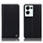 Leather Case Stands Flip Cover Holder H21P for Oppo Reno9 Pro+ Plus 5G Black