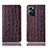 Leather Case Stands Flip Cover Holder H22P for Oppo Reno7 5G Brown
