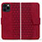 Leather Case Stands Flip Cover Holder HF1 for Apple iPhone 14 Pro Max Red