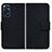 Leather Case Stands Flip Cover Holder HF1 for Xiaomi Redmi Note 11 Pro 4G Black