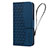 Leather Case Stands Flip Cover Holder HF2 for Apple iPhone 14 Blue