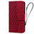 Leather Case Stands Flip Cover Holder HF2 for Apple iPhone 14 Plus Red