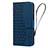 Leather Case Stands Flip Cover Holder HF2 for Apple iPhone 14 Pro Max Blue