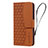 Leather Case Stands Flip Cover Holder HF2 for Apple iPhone 14 Pro Max Brown