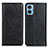 Leather Case Stands Flip Cover Holder K01Z for Motorola Moto E22 Black