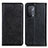 Leather Case Stands Flip Cover Holder K01Z for Oppo A54 5G Black