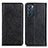 Leather Case Stands Flip Cover Holder K01Z for Oppo Reno6 5G Black