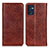 Leather Case Stands Flip Cover Holder K01Z for Oppo Reno7 5G Brown