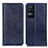 Leather Case Stands Flip Cover Holder K01Z for Xiaomi Poco F4 5G Blue