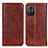 Leather Case Stands Flip Cover Holder K01Z for Xiaomi Poco M4 5G Brown