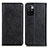 Leather Case Stands Flip Cover Holder K01Z for Xiaomi Redmi 10 (2022) Black