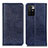 Leather Case Stands Flip Cover Holder K01Z for Xiaomi Redmi 10 (2022) Blue