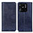 Leather Case Stands Flip Cover Holder K01Z for Xiaomi Redmi 10 India Blue