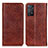Leather Case Stands Flip Cover Holder K01Z for Xiaomi Redmi Note 11 Pro 4G Brown