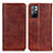 Leather Case Stands Flip Cover Holder K01Z for Xiaomi Redmi Note 11S 5G Brown